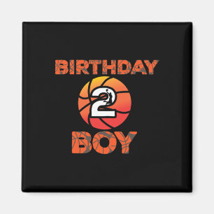 2e verjaardag basketbalpartij 2 jaar oud bday cel magneet