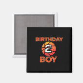 2e verjaardag basketbalpartij 2 jaar oud bday cel magneet (Voorkant / Achterkant)