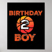 2e verjaardag basketbalpartij 2 jaar oud bday cel poster (Voorkant)