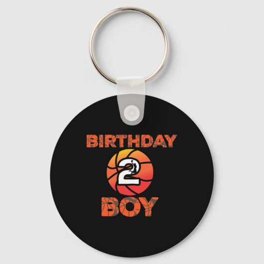 2e verjaardag basketbalpartij 2 jaar oud bday cel sleutelhanger (Voorkant)