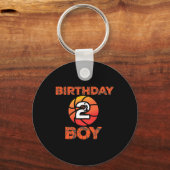 2e verjaardag basketbalpartij 2 jaar oud bday cel sleutelhanger (Voorkant)