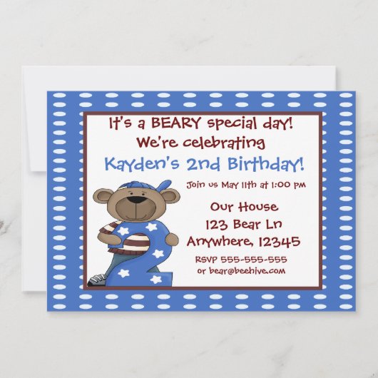 2e verjaardag Beer Boys Uitnodiging (Voorkant)