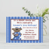 2e verjaardag Beer Boys Uitnodiging (Staand voorkant)