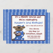 2e verjaardag Beer Boys Uitnodiging (Voorkant / Achterkant)