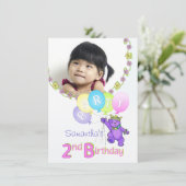 2e verjaardag Beer van prinses op maat Kaart (Staand voorkant)