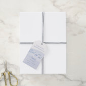 2e verjaardag blauw zee vis schattig geïllustreerd cadeaulabel (Met Touw)