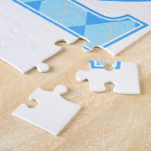 2e verjaardag blauwe Giraffe Legpuzzel (Zijkant)