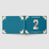 2e verjaardag Blauwgroen foto Collage Blue Yellow Gastenboek (Volledig)