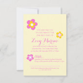 2e verjaardag bloem grafisch geel roze verrassing kaart (Achterkant)