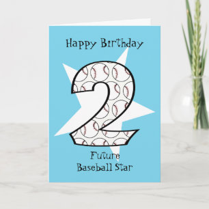2e Verjaardag Blue Baseball Star Kaart