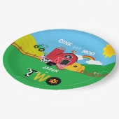 2e verjaardag Boerderij Barn Animals Oink Baa Moo Papieren Bordje (Gekanteld)