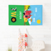 2e verjaardag Boerderij Barn Animals Oink Baa Moo Spandoek (Insitu)