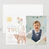 2e verjaardag Boerderij Dieren Barnyard Party Foto Kaart (Voorkant / Achterkant)