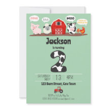 2e Verjaardag Boerderij Dieren Oink Baa Moo Kinder