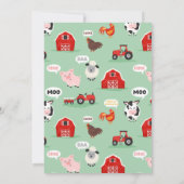 2e Verjaardag Boerderij Dieren Oink Baa Moo Kinder Kaart (Achterkant)