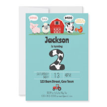 2e Verjaardag Boerderij Dieren Oink Baa Moo Kinder