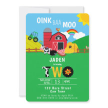 2e Verjaardag Boerderij Schuur Dieren Oink Baa Moo