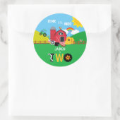 2e Verjaardag Boerderij Schuur Dieren Oink Baa Moo Ronde Sticker (Tas)