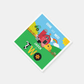2e Verjaardag Boerderij Schuur Dieren Oink Baa Moo Servet (Hoek)