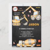 2e verjaardag bouw jongen uitnodiging (Voorkant)