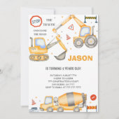 2e verjaardag bouw jongen uitnodiging (Voorkant)