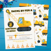 2e verjaardag bouwkraan uitnodiging