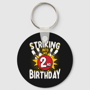 2e verjaardag bowling thema opvallen in de verjaar sleutelhanger