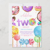 2e Verjaardag Candyland Lollypop Sweets Snoep Scha Kaart (Voorkant)