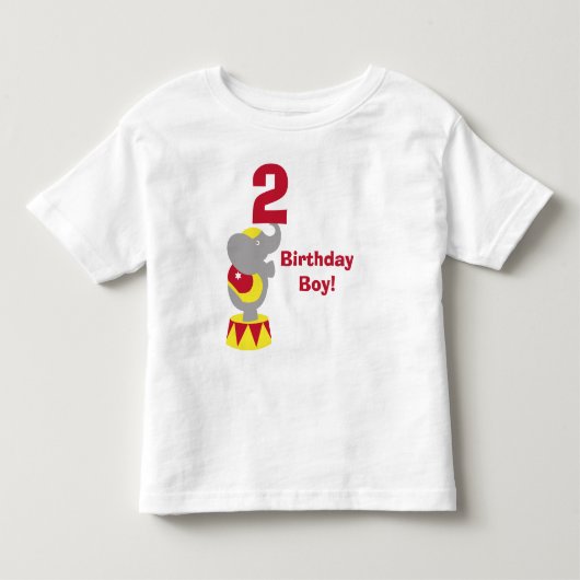 2e verjaardag Circus Elephant T-Shirt (Voorkant)
