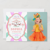 2e verjaardag circus foto uitnodiging (Voorkant)