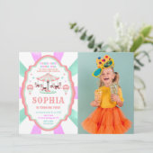 2e verjaardag circus foto uitnodiging (Staand voorkant)