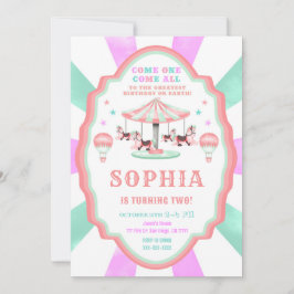 2e verjaardag circus uitnodiging