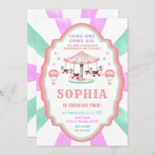 2e verjaardag circus uitnodiging