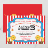 2e verjaardag Circus Uitnodiging (Voorkant / Achterkant)