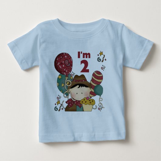 2e verjaardag Cowboy T-shirts en geschenken (Voorkant)