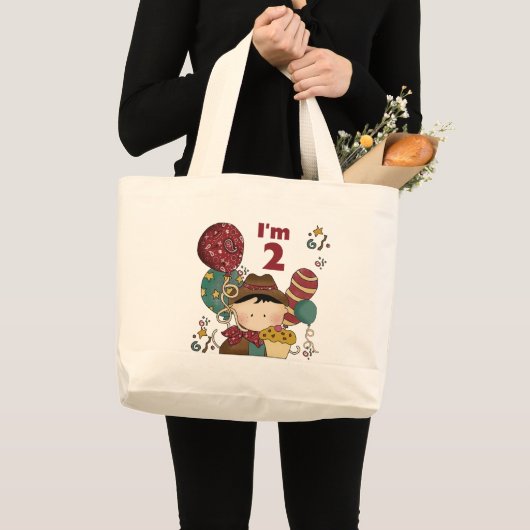 2e verjaardag Cowboy T-shirts en geschenken Grote Tote Bag (Voorkant (product))