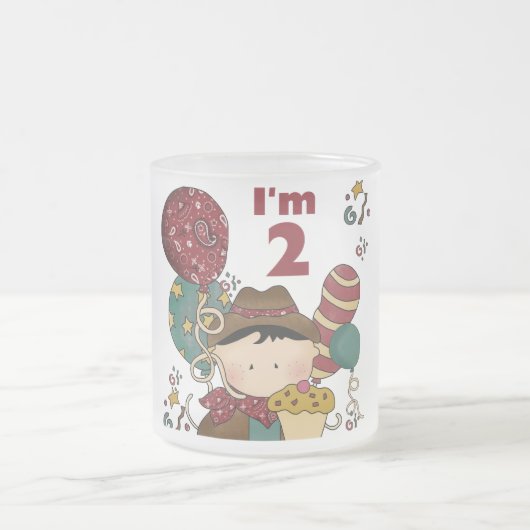 2e verjaardag Cowboy T-shirts en geschenken Matglas Koffiemok (Center)