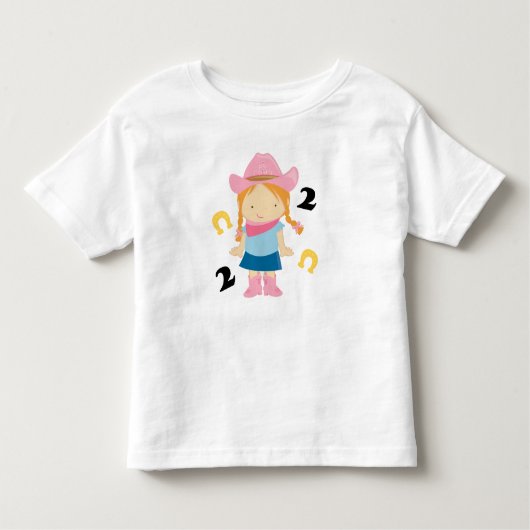 2e verjaardag Cowgirl 2 jaar oud T-shirt (Voorkant)