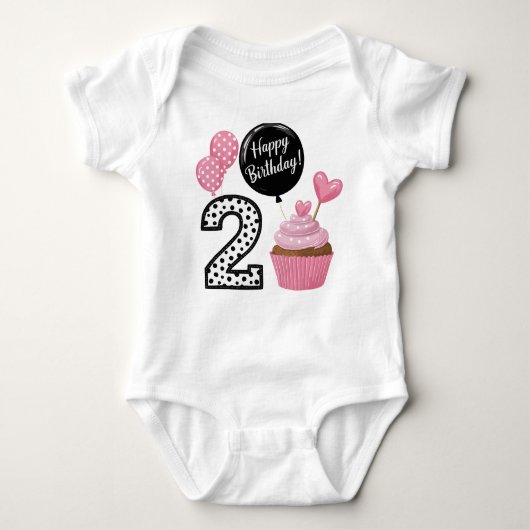 2e verjaardag Cupcake Romper (Voorkant)