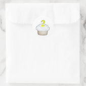 2e verjaardag Cupcake Ronde Sticker (Tas)