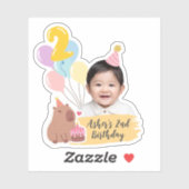 2e Verjaardag Custom Sticker Capybara Party Favor (Vel)