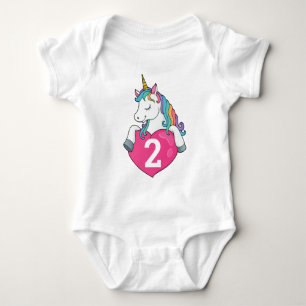 2e verjaardag Cute Unicorn verjaardagscadeau voor Romper