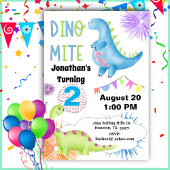 2e verjaardag Dino Mite Dinosaur Boy Kaart