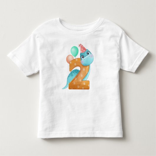 2e verjaardag Dinosaur Kinder Shirts (Voorkant)