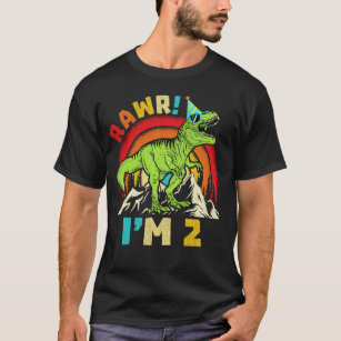 2e verjaardag Dinosaur T Rex Rawr Ik ben 2 voor jo T-shirt