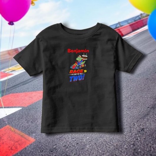 2e verjaardag Dinosaurus Race Auto Klaar Af Kinder Shirts