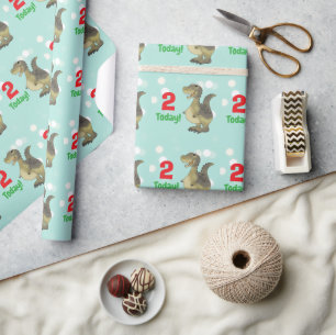 2e verjaardag dinosaurus verjaardag - 2e verjaarda cadeaupapier