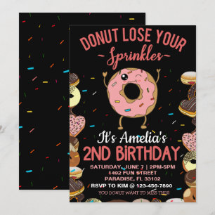 2e verjaardag Donut Thema Twee Jaar Oud Kaart