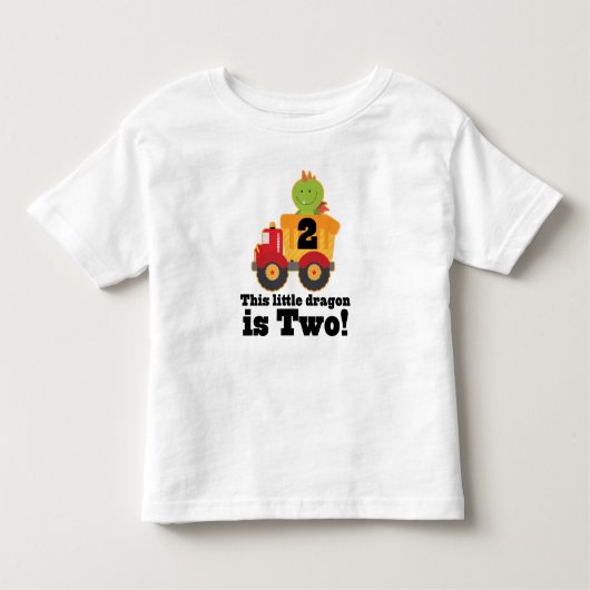 2e Verjaardag Dragon Dump Truck 2 Jaar Oud Tshirt (Voorkant)
