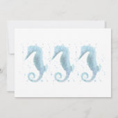 2e Verjaardag Dusty Blue Seahorse Foto Kaart (Achterkant)